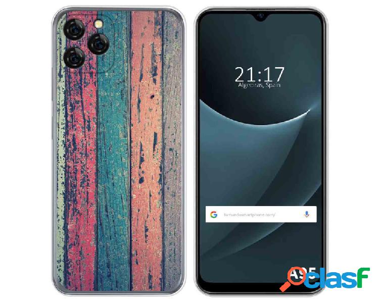 Funda para Blackview A95 TUMUNDOSMARTPHONE Dibujos Madera 10