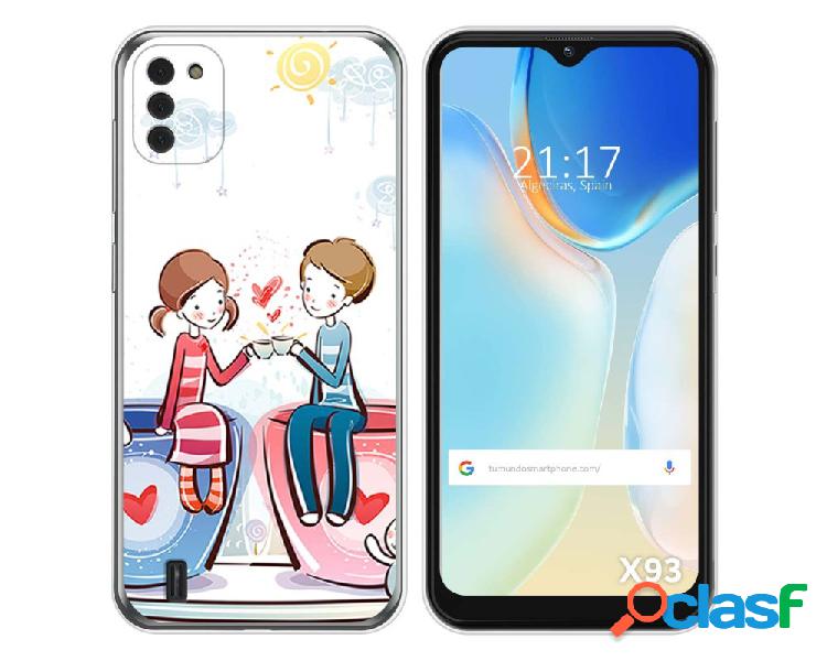 Funda para Doogee X93 TUMUNDOSMARTPHONE Dibujos Café