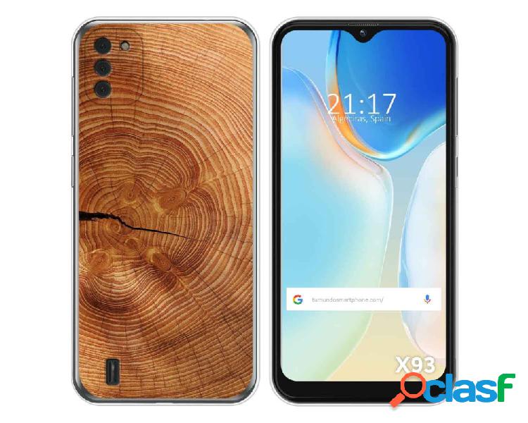 Funda para Doogee X93 TUMUNDOSMARTPHONE Dibujos Madera 04