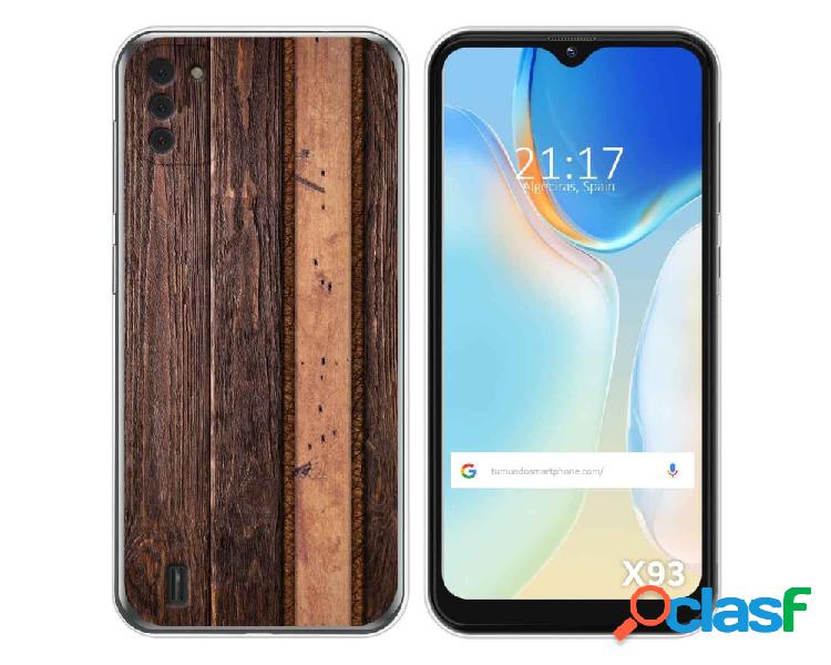 Funda para Doogee X93 TUMUNDOSMARTPHONE Dibujos Madera 05