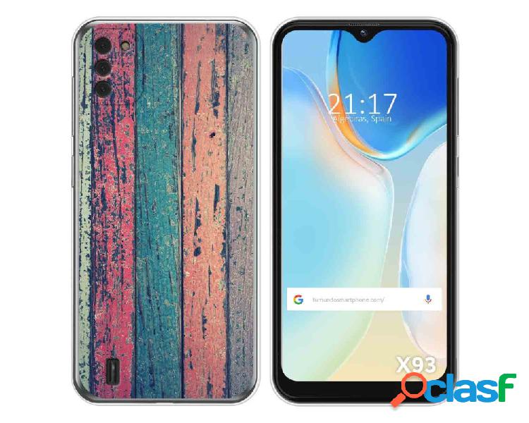 Funda para Doogee X93 TUMUNDOSMARTPHONE Dibujos Madera 10