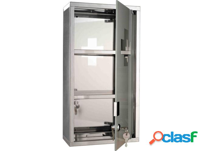 Gabinete de Medicina HOMCOM Acero Inoxidable (25x12x48 cm)