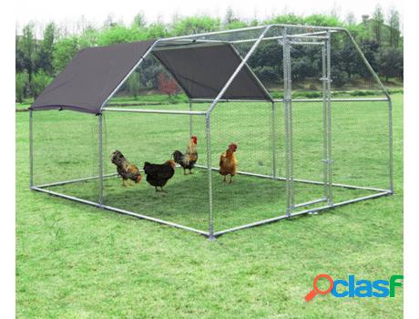 Gallinero y Casas para Gallinas PAWHUT D51-116 (Gris - 280 x