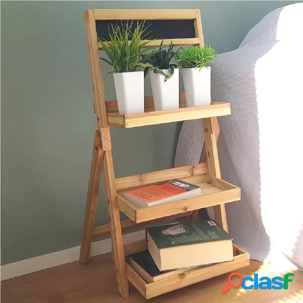 H&S Collection Estantería para plantas 3 niveles madera