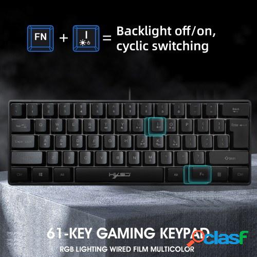 HXSJ V700 Teclado para juegos con cable RGB Streamer Teclado