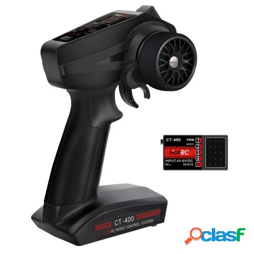 HotRC CT400 2.4GHz Control remoto 4CH FHSS PWM Transmisor de