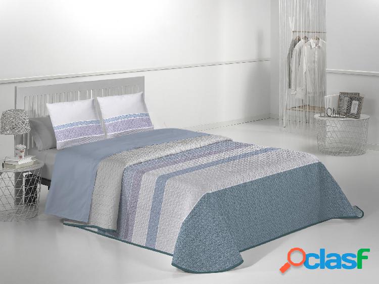 JVR Colcha Bouti Estampada Modelo Coral - Azul / 180 cm