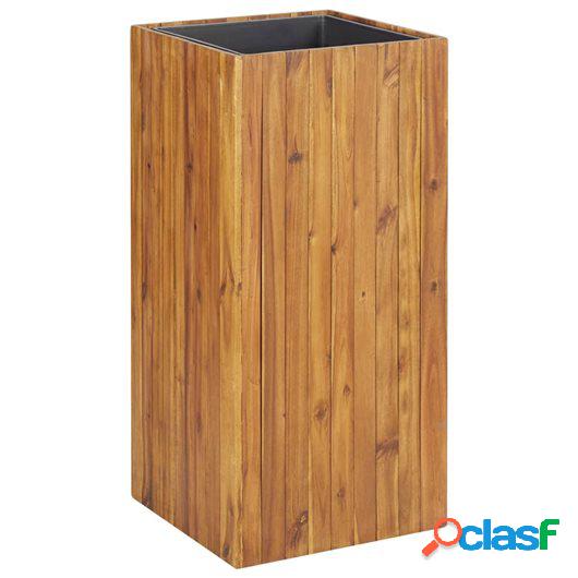 Jardinera de madera maciza de acacia 43,5x43,5x90 cm