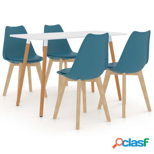 Juego de comedor 5 piezas turquesa