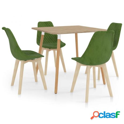 Juego de comedor 5 piezas verde claro