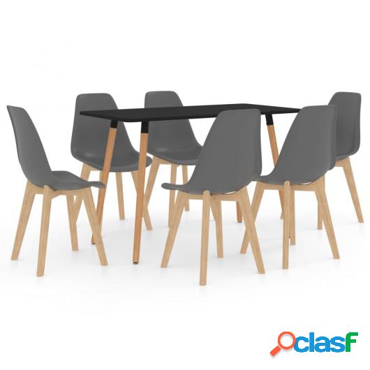 Juego de comedor 7 piezas gris