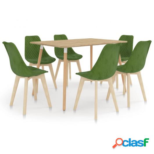Juego de comedor 7 piezas verde claro