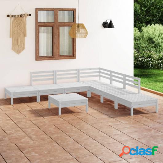 Juego de muebles de jardín 8 pzas madera de pino maciza