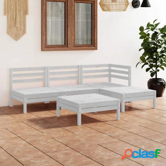 Juego muebles de jardín de 5 pzas madera de pino maciza