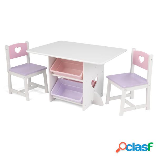 KidKraft Kid Kraft Mesa para niños con 2 sillas corazones
