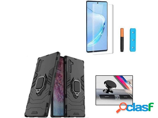 Kit Carcasa, Protector de Vidrio Nano Curved UV y Soporte