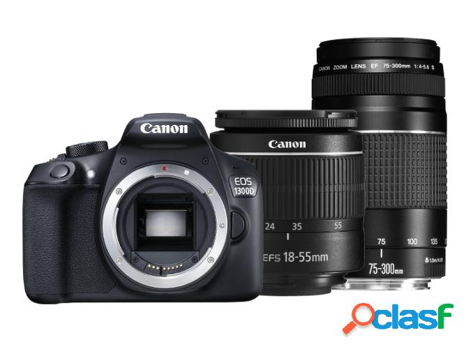 Kit Cámara Réflex CANON EOS1300D+EF-S18-55DC/75-300 (18 MP