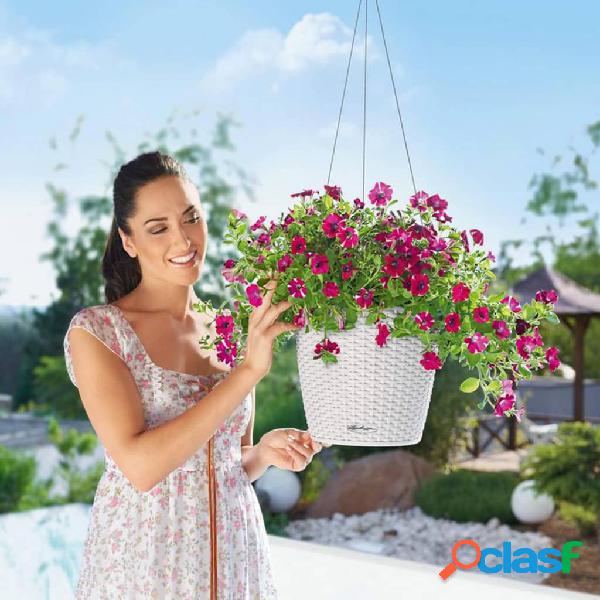 LECHUZA Macetero NIDO Cottage 28 ALL-IN-ONE blanco
