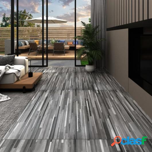 Lamas para suelo de PVC autoadhesivas gris a rayas 4,46 m²