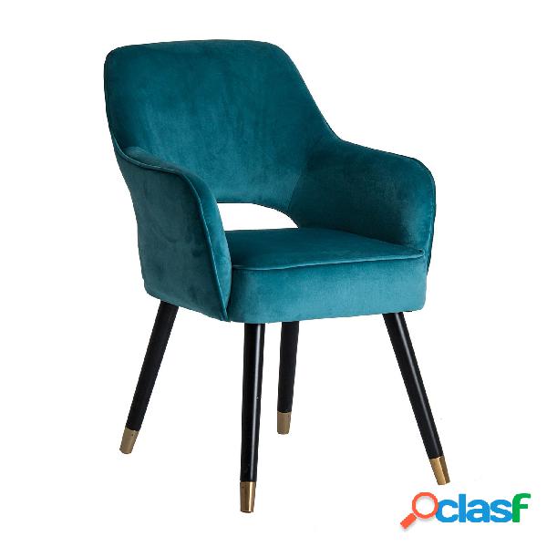 Lastdeco Silla Sora. Estilo Vintage. Color Azul. 62 x 56 x