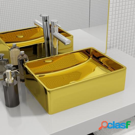 Lavabo 41x30x12 cm cerámica dorado