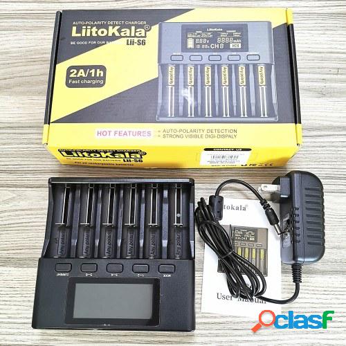 LiitoKala Lii-S6 Cargador de batería 6 ranuras 4 corrientes