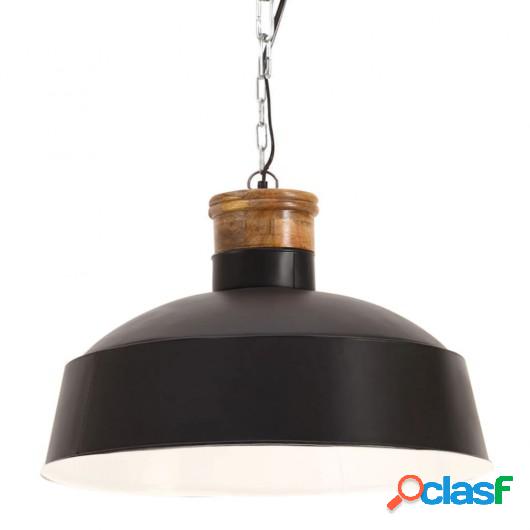 Lámpara colgante industrial 58 cm negro E27