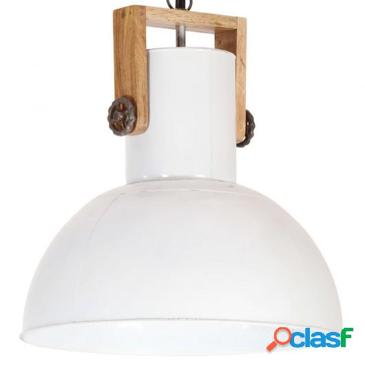 Lámpara colgante industrial redonda mango 25 W blanco 42 cm