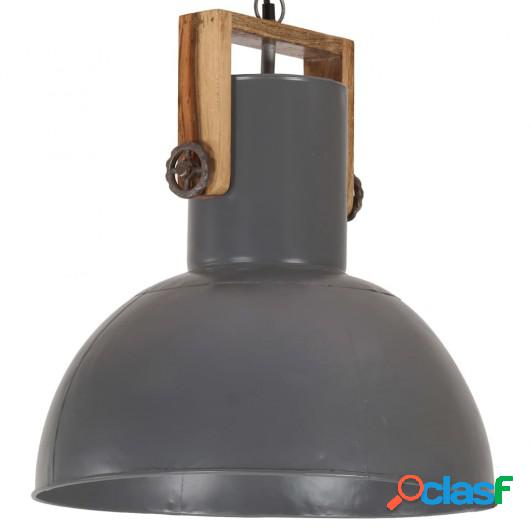 Lámpara colgante industrial redonda mango 25 W gris 42 cm