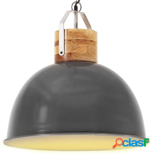 Lámpara colgante industrial redonda mango 25 W gris 51 cm