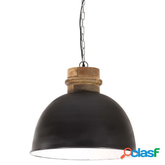 Lámpara colgante industrial redonda mango 25 W negra 50 cm