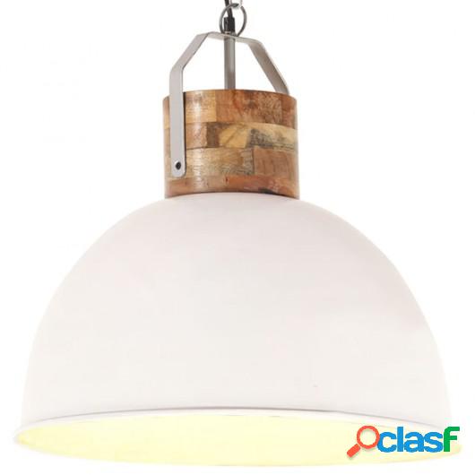 Lámpara colgante industrial redonda mango blanca 51 cm E27