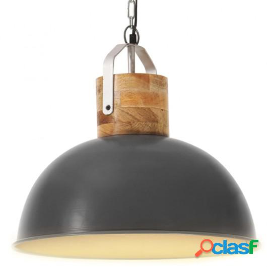 Lámpara colgante industrial redonda mango gris 42 cm E27