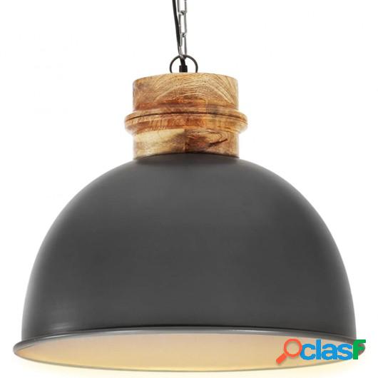 Lámpara colgante industrial redonda mango gris 50 cm E27