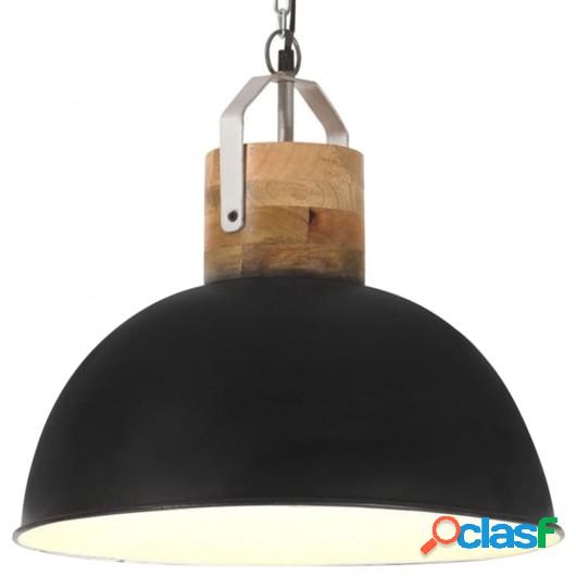 Lámpara colgante industrial redonda mango negra 42 cm E27
