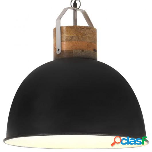 Lámpara colgante industrial redonda mango negra 51 cm E27