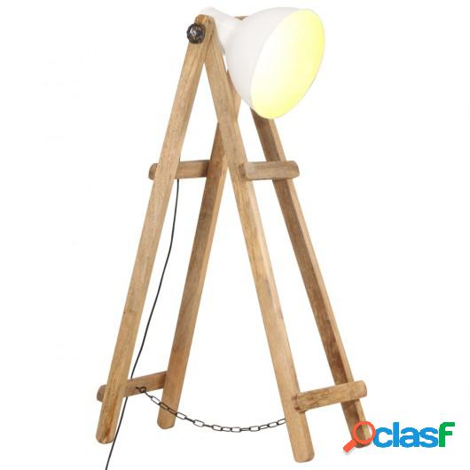 Lámpara de pie madera maciza de mango blanca E27