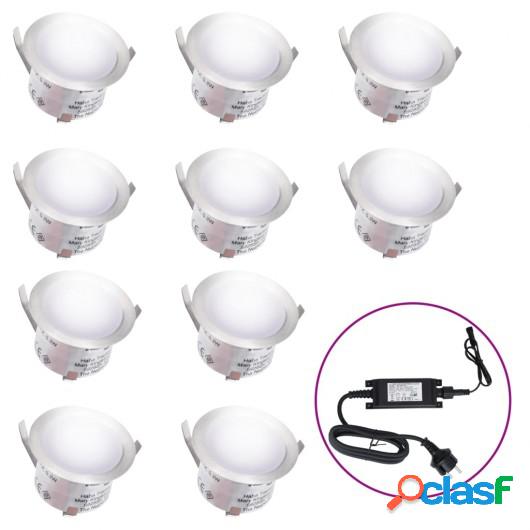 Lámparas LED de suelo 10 unidades blanco frio