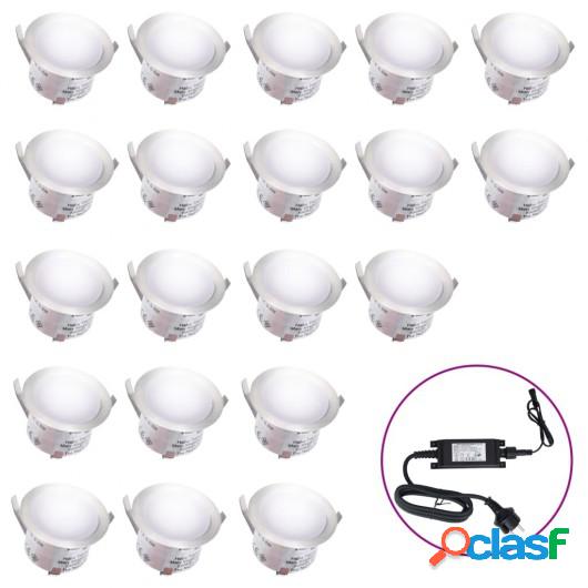 Lámparas LED de suelo 20 unidades blanco frio