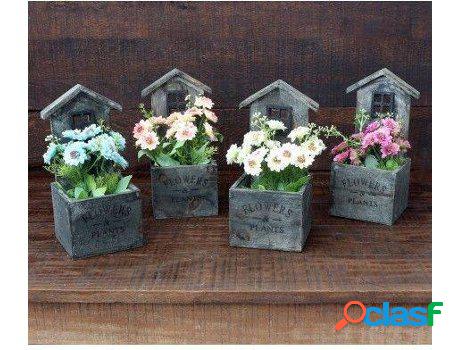 Macetero HOGAR Y MÁS Decorativo Madera Natural Diseño Casa