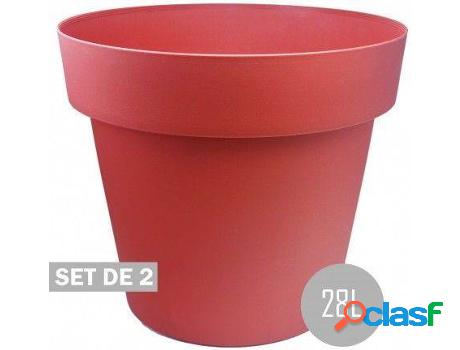 Macetero HOGAR Y MÁS Int Et Grande De Pvc Rojo Hidroriego