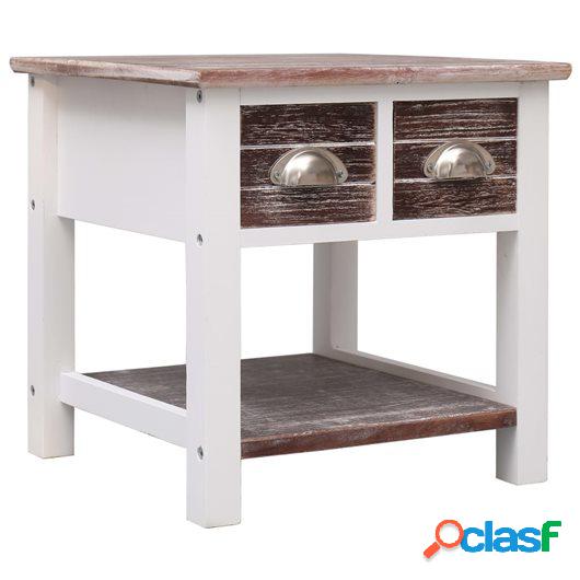 Mesa auxiliar madera de Paulownia marrón 40x40x40 cm