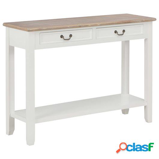 Mesa consola de madera blanco 110x35x80 cm