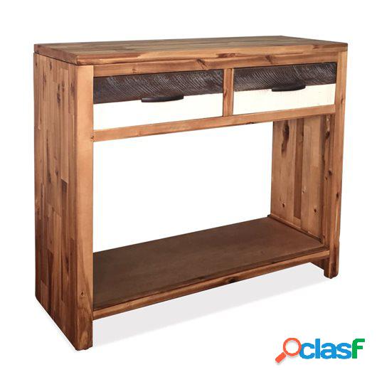 Mesa consola de madera maciza de acacia 86x30x75 cm