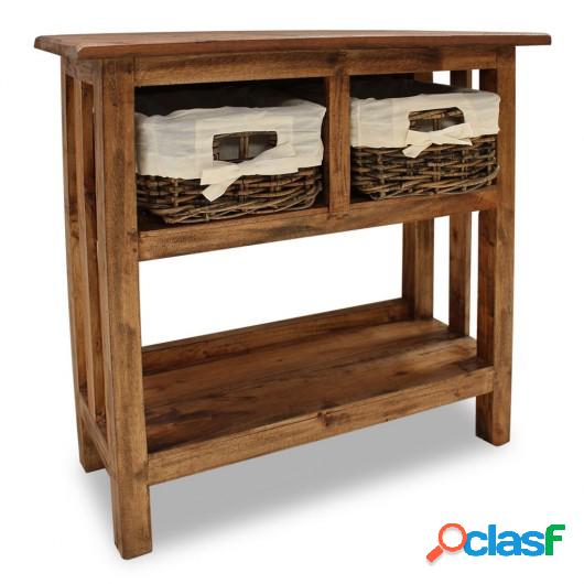 Mesa consola de madera maciza recicladaa 69x28x70 cm