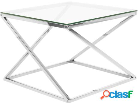 Mesa de Centro Beverly (Plateado - Cristal -60x60x45 cm)