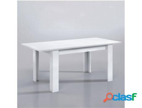 Mesa de Comedor FORES Kendra (Blanco Brillo - Melamina -