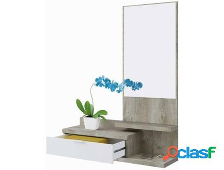 Mesa de Entrada IBERODEPOT Cajón y Espejo (Melamina - 982 x