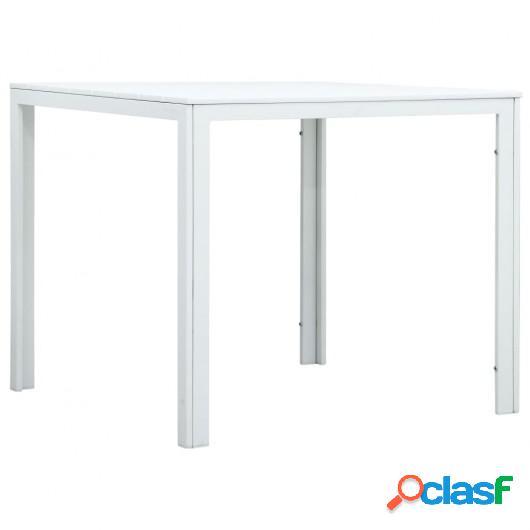 Mesa de centro de HDPE con aspecto de madera blanco 78x78x74