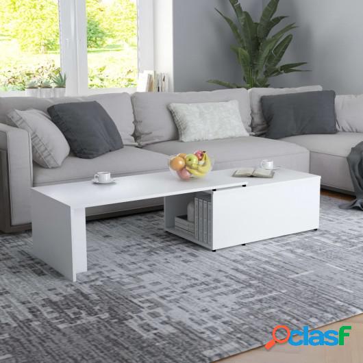 Mesa de centro de aglomerado blanco 150x50x35 cm